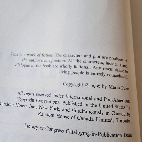 The Fourth K By Mario Puzo First Edition Hardcover Novel 1990 Political Thriller - Picture 3 of 10